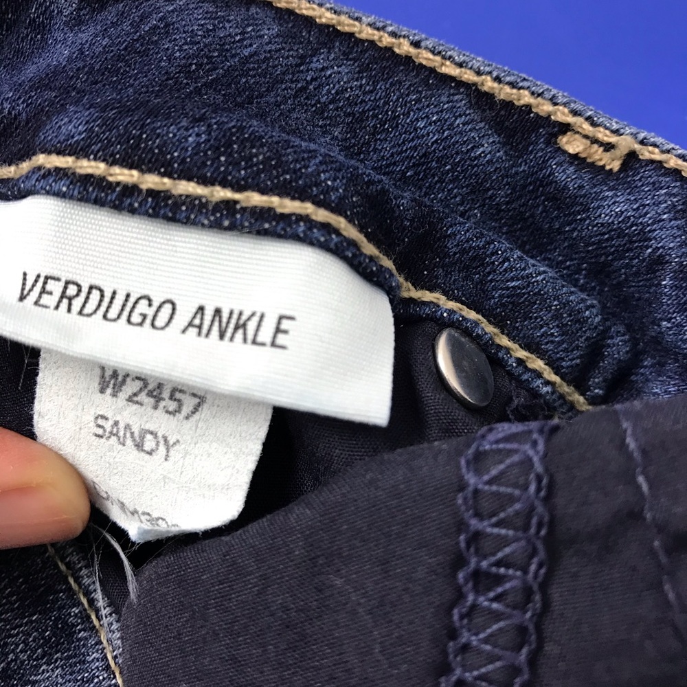 Paige Verdugo Ankle Skinny Jeans Raw Hem 25 A9 - Picture 6 of 7